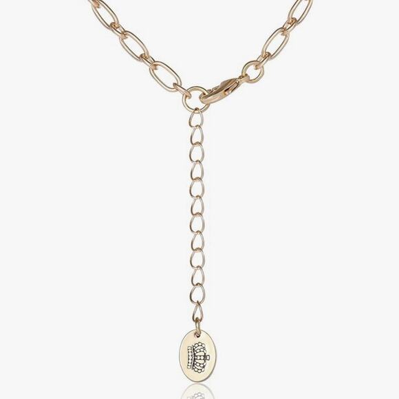 NIB JUICY COUTURE Gold Rhinestone Heart Bow Pearl Pendant Necklace 18”+2” GIFT - Picture 8 of 15